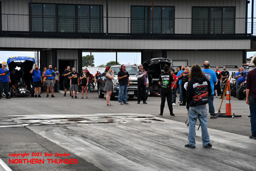 Starting line standing for the anthem